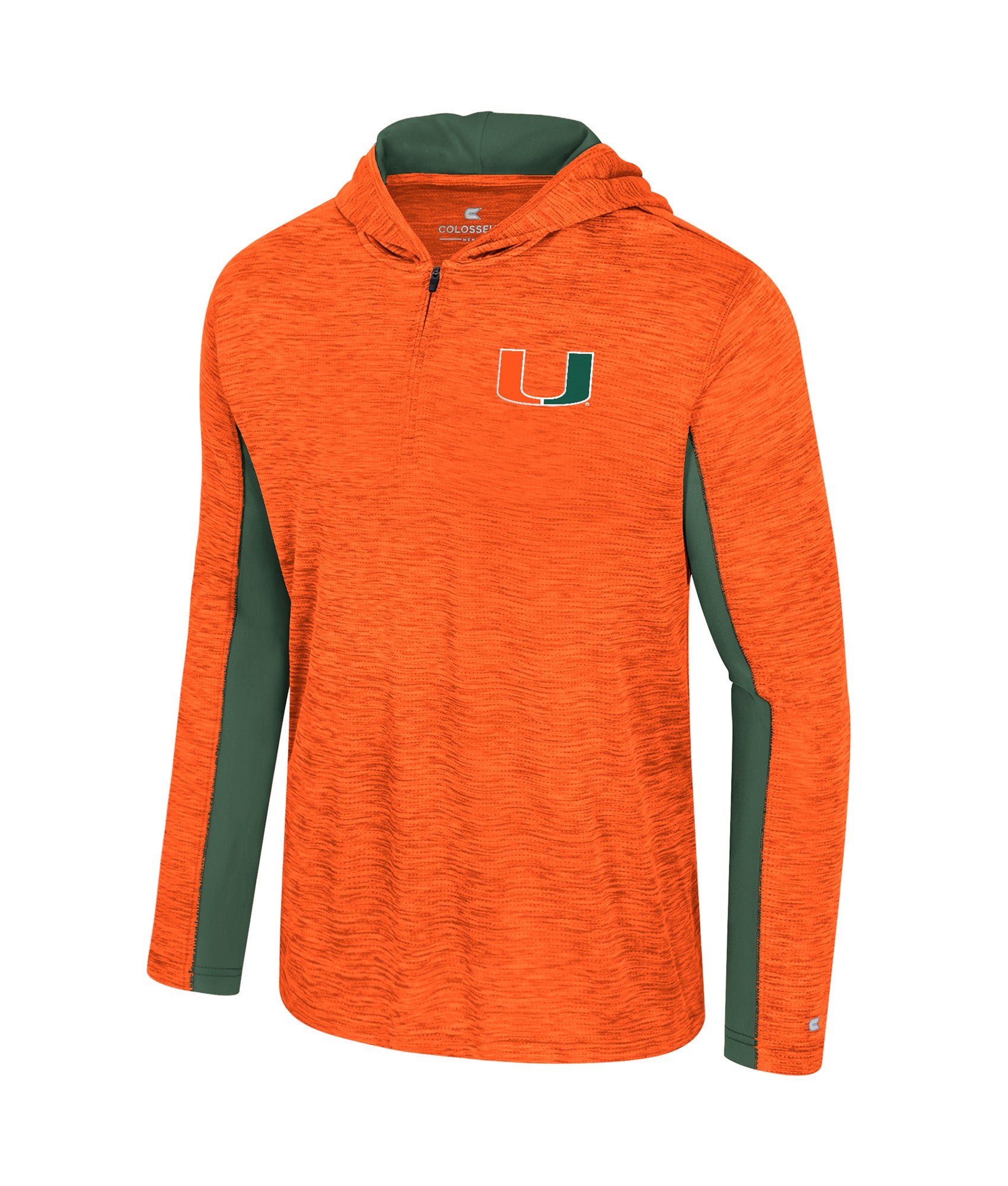 Miami Hurricanes Colosseum Always Sunny 1/4 Zip Hooded Windshirt - Orange