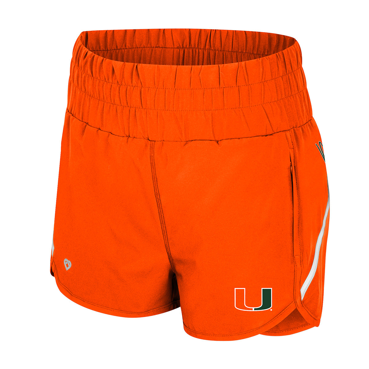 Miami Hurricanes Colosseum Women's Levitation High Waist Shorts - Orange
