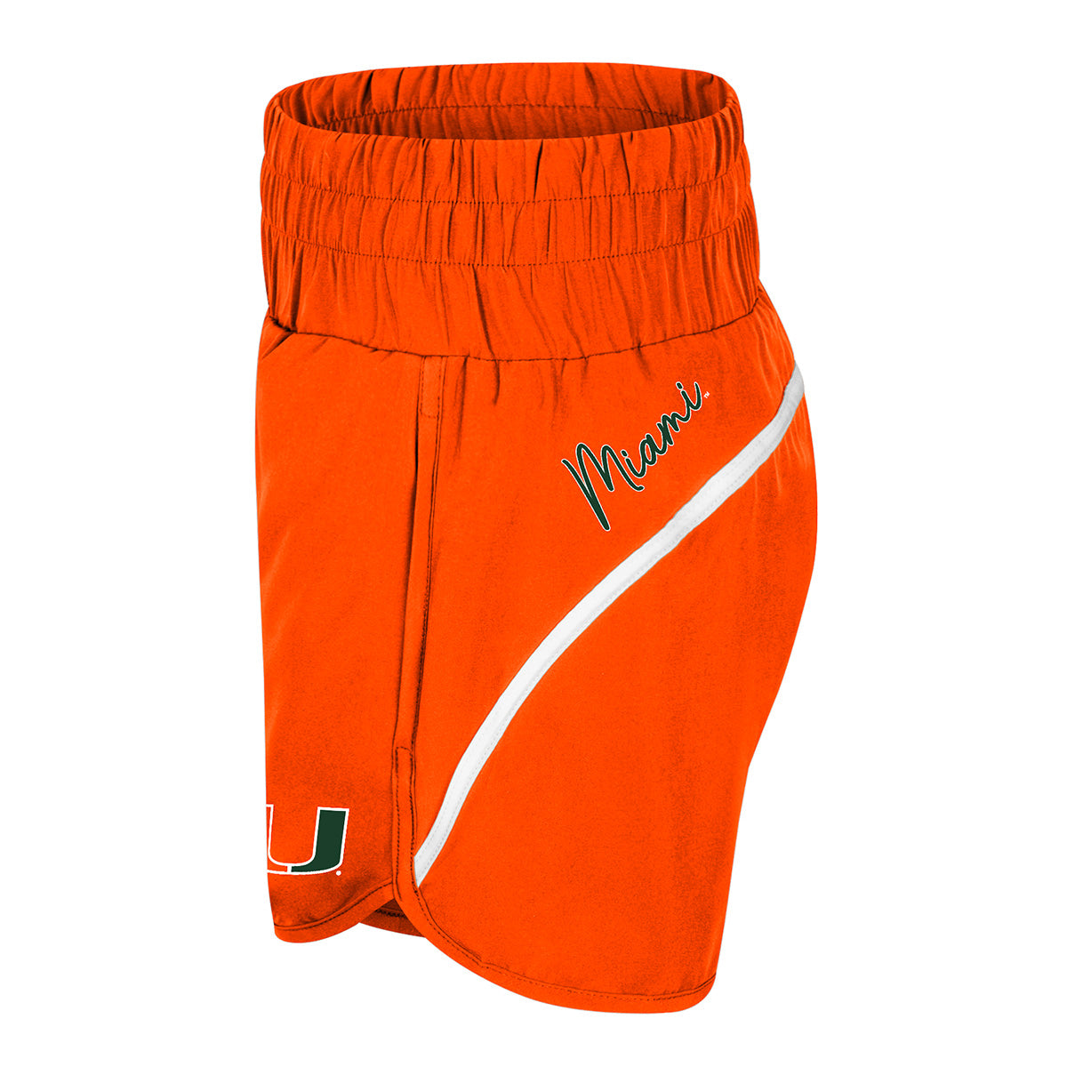 Miami Hurricanes Colosseum Women's Levitation High Waist Shorts - Orange