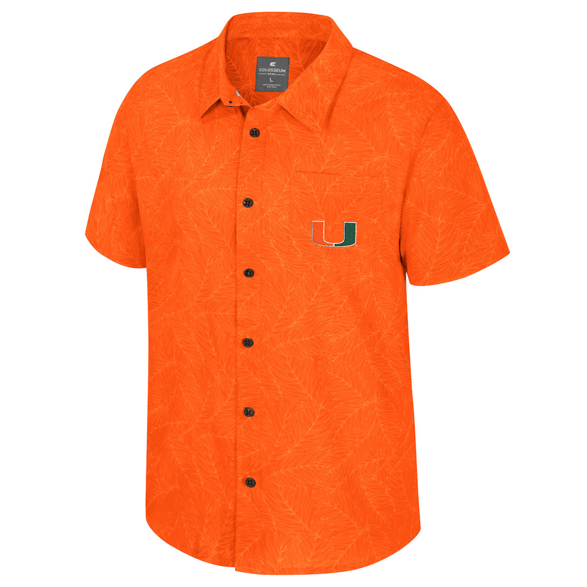 Miami Hurricanes Colosseum Duncan Button Up Camp Shirt - Orange