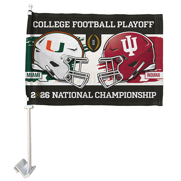 Miami Hurricanes vs Indiana Hoosiers CFP National Championship Car Flag