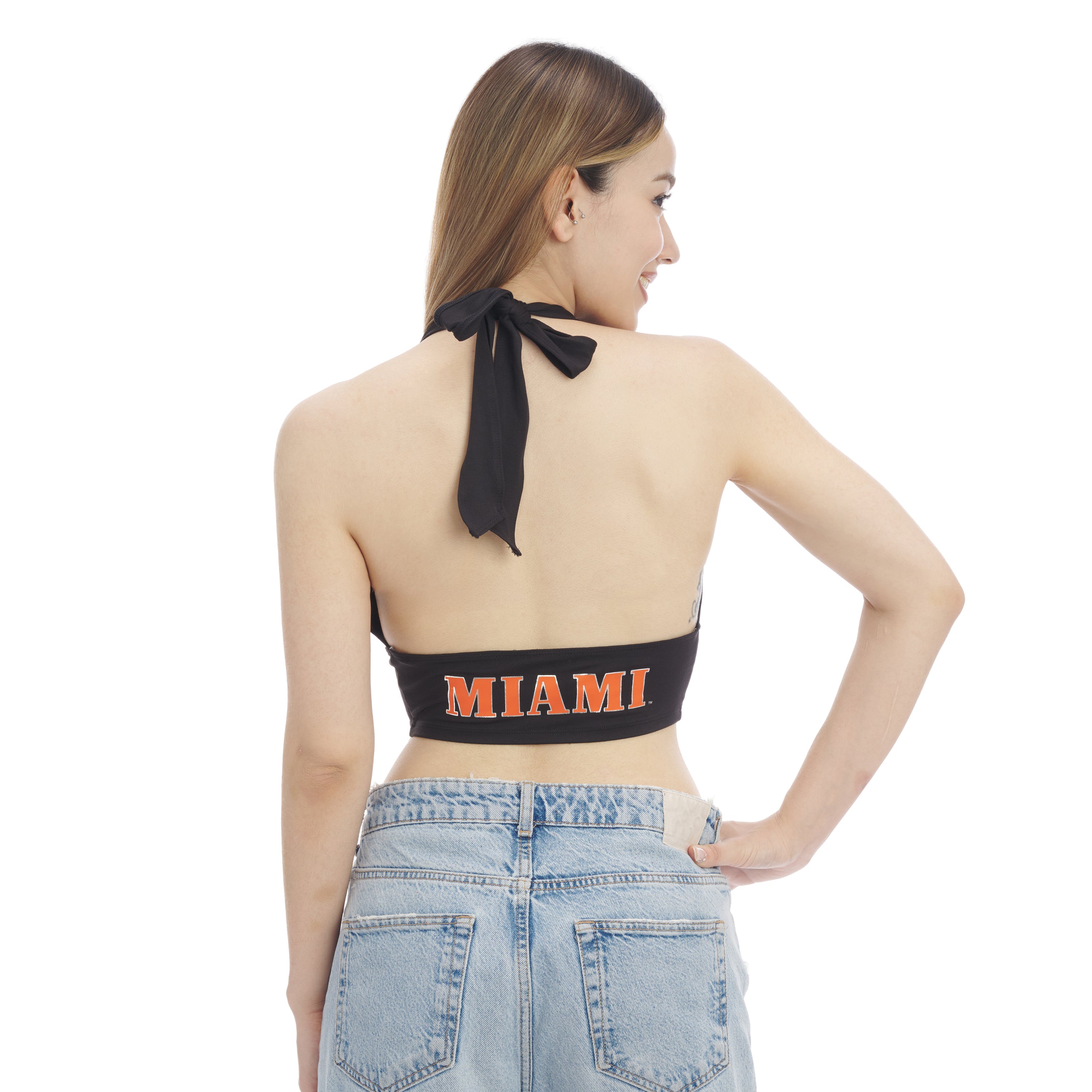 Miami Hurricanes ZooZatz U V-hem Halter Tap - Black