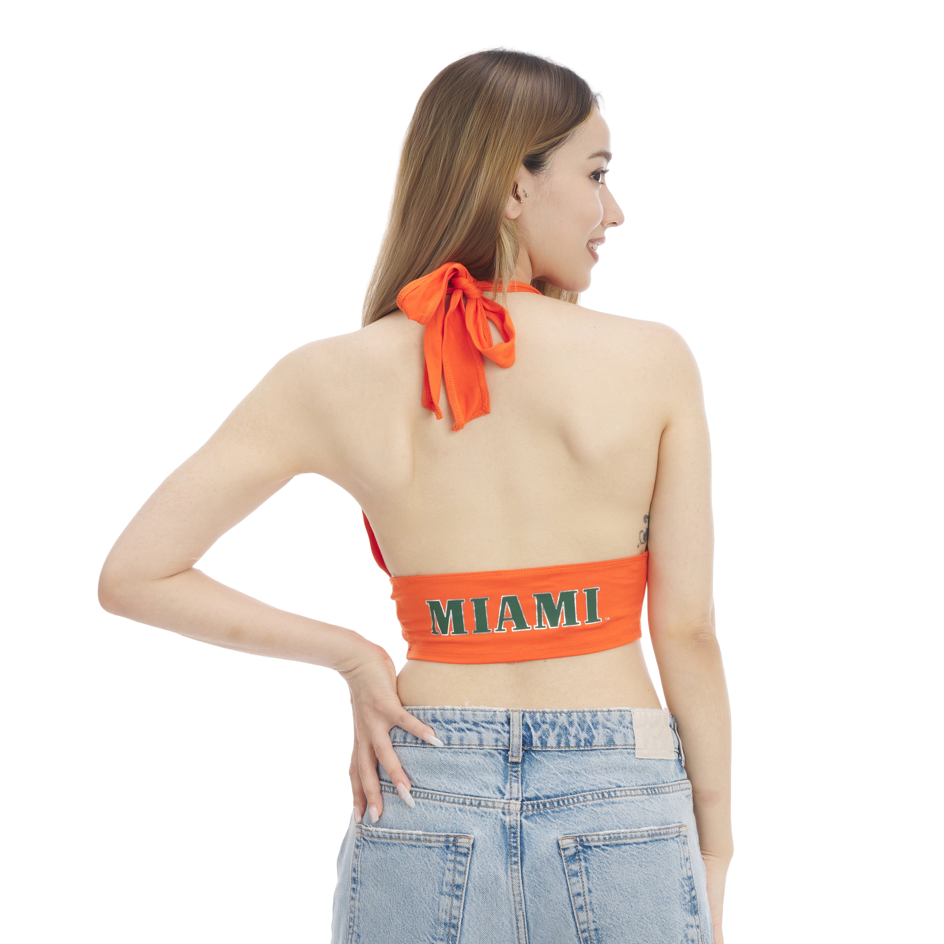 Miami Hurricanes ZooZatz U V-hem Halter Tap - Orange