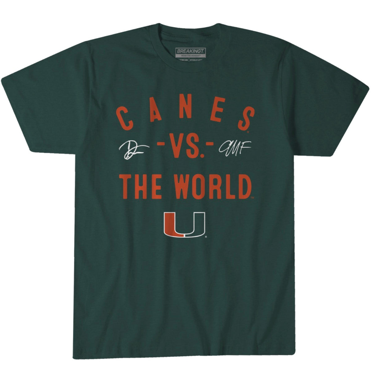 Miami Hurricanes Canes Against The World T-Shirt - Green