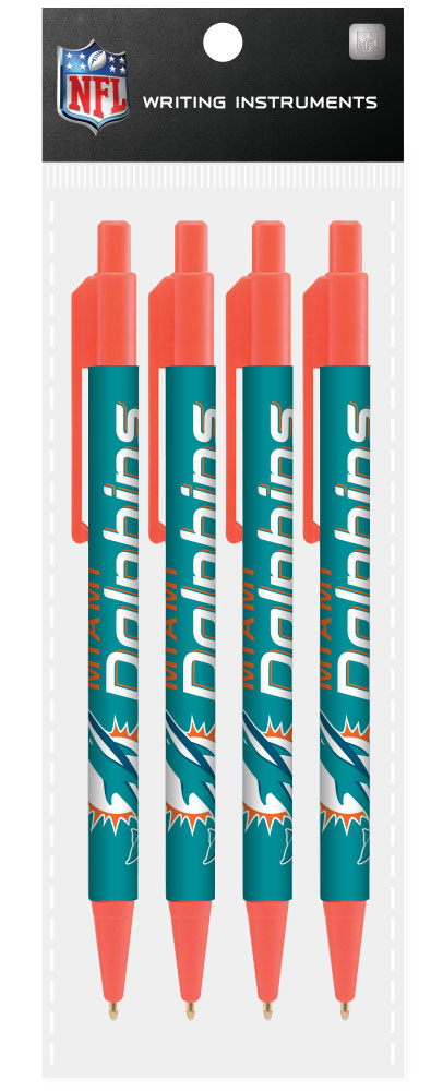Miami Dolphins 4 Pack Cool Color Pens