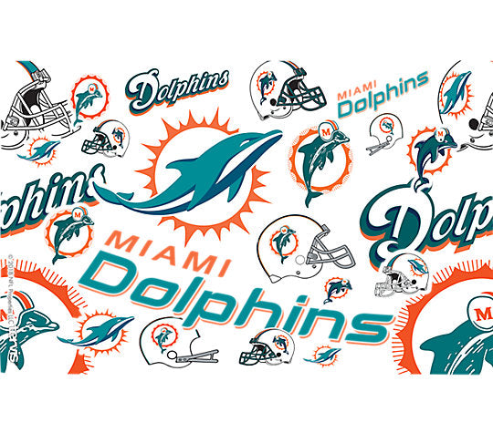 Miami Dolphins Tervis 24oz All Over Logos Tumbler w/ Lid - Clear