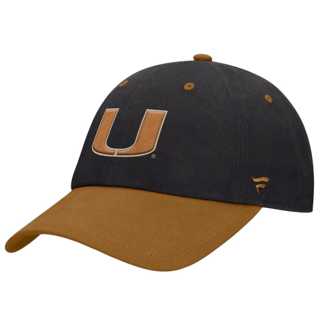 Miami Hurricanes Fanatics Myriad Adjustable Hat - Phantom Charcoal/Brown