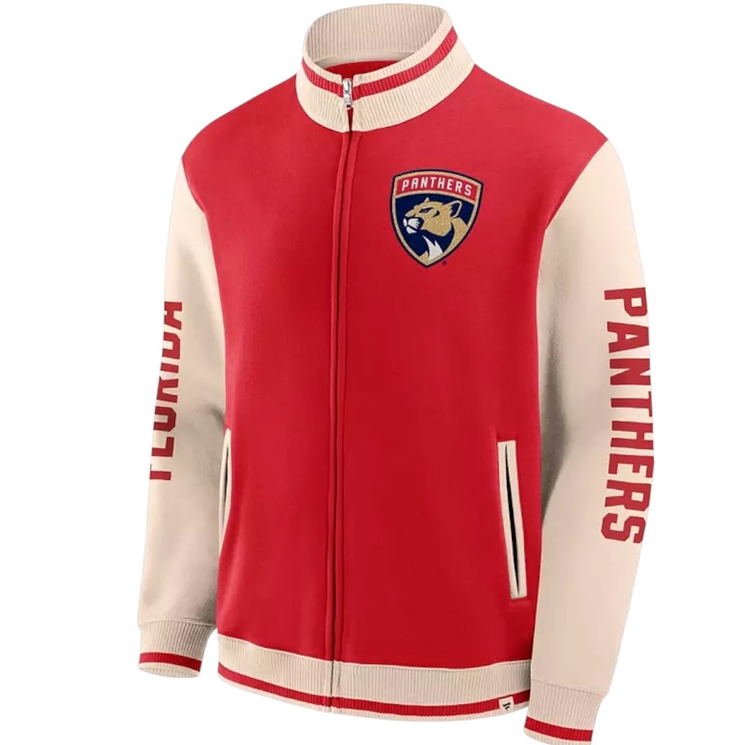 Florida Panthers Fanatics Varsity Full Zip Jacket - Red/Tan