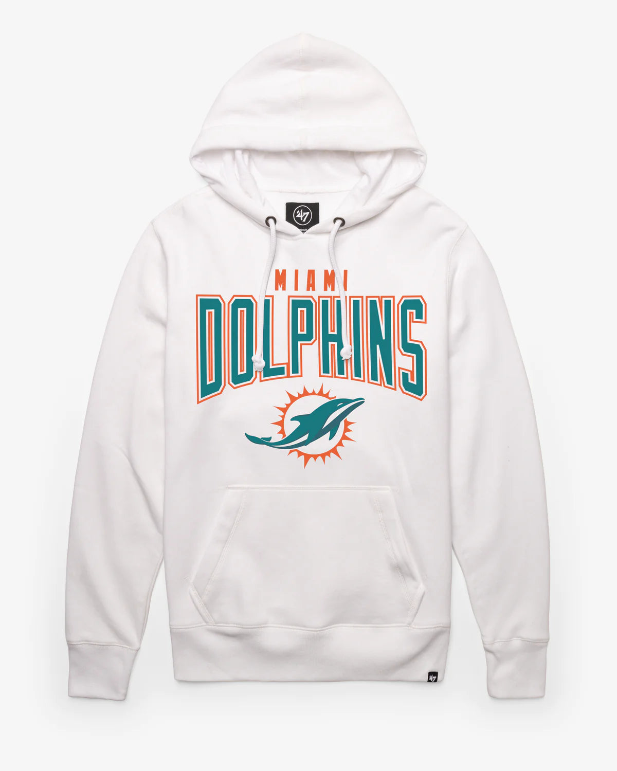 Miami Dolphins 47 Brand Team Elements Arch Headline Hoodie - White