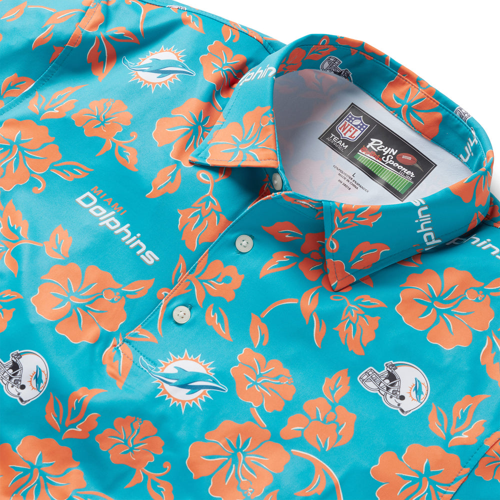 miami dolphins dress shirt MIAMI DOLPHINS GAME DAY PERFORMANCE ALOHA SHIRT Reyn Spooner
