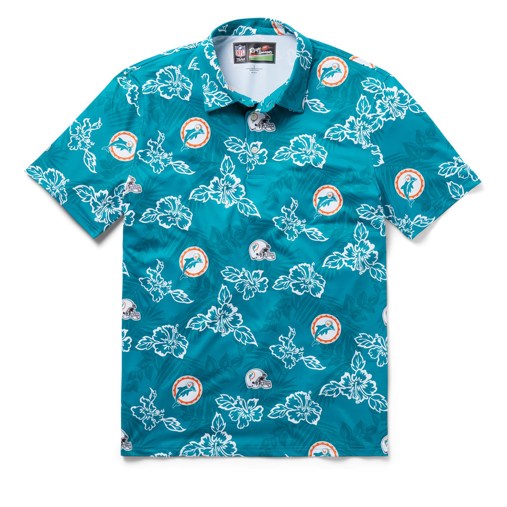 Miami Dolphins Reyn Spooner Throwback Performance Polo - Aqua