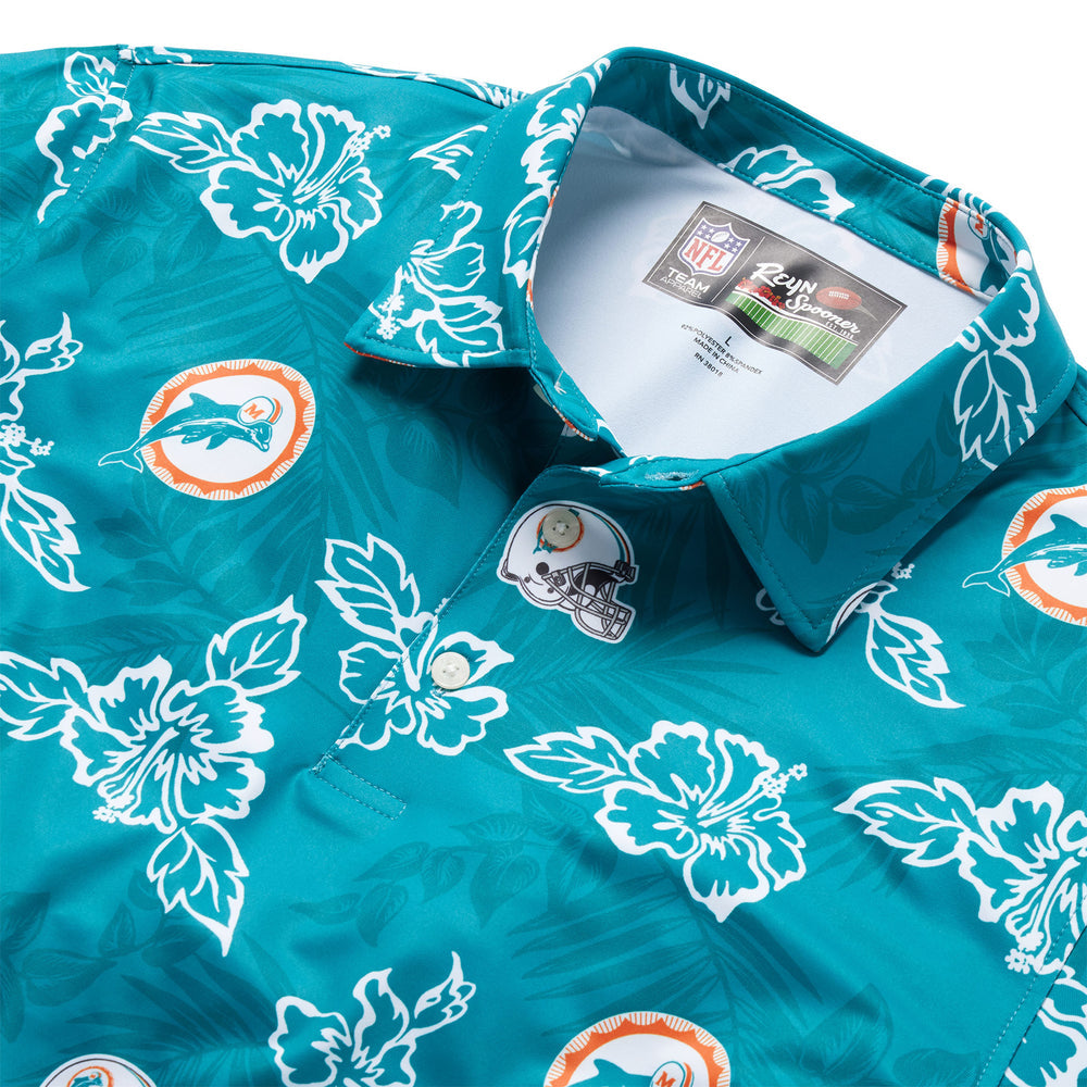 Miami Dolphins Reyn Spooner Throwback Performance Polo - Aqua