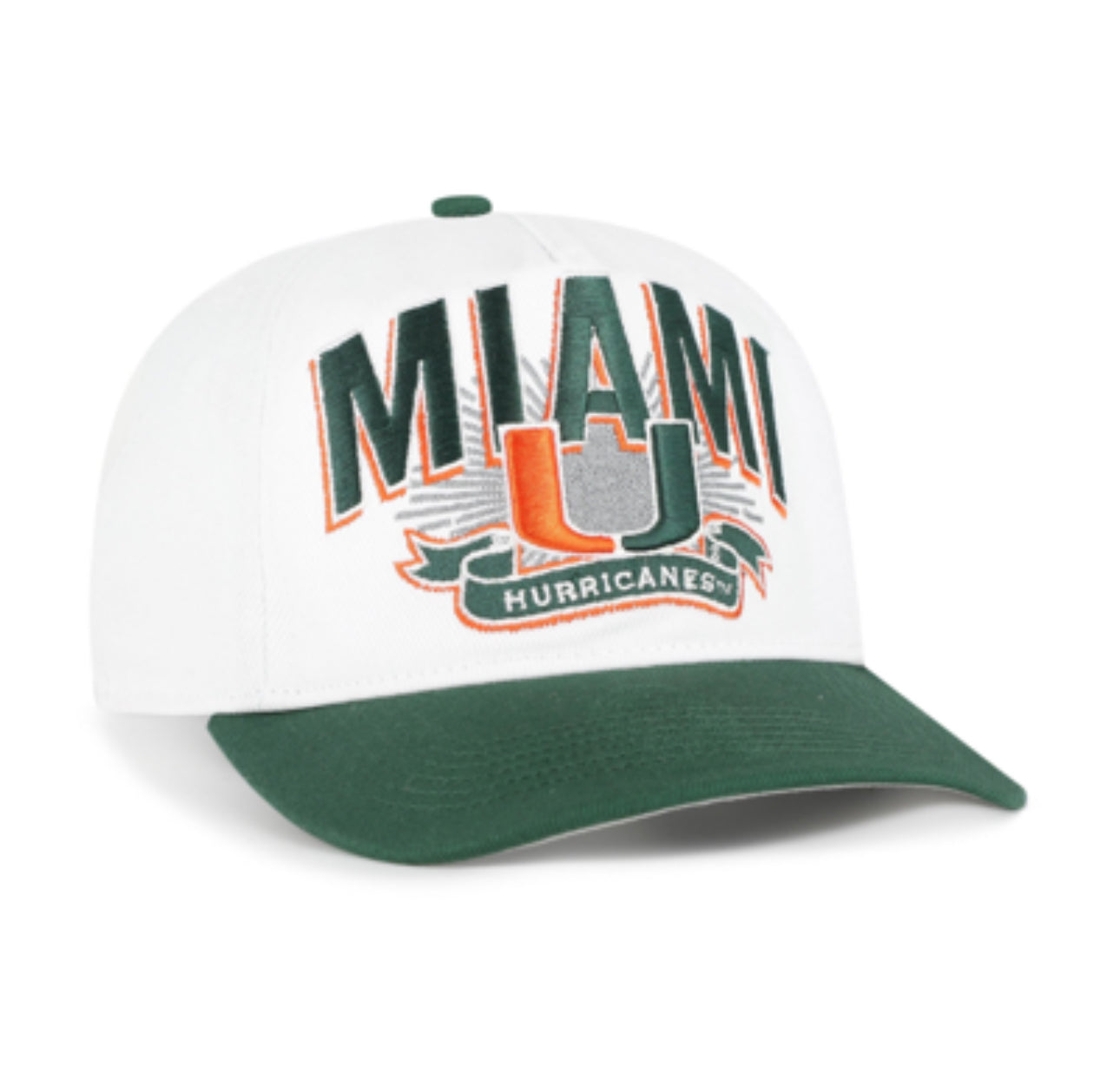 Miami Hurricanes 47 Brand Prime Play Snapback Hat - White