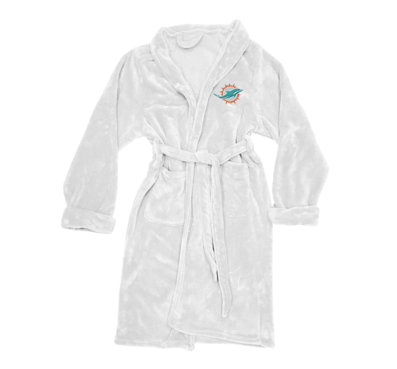 Miami Dolphins Men's Silk Touch Bath Robe - White