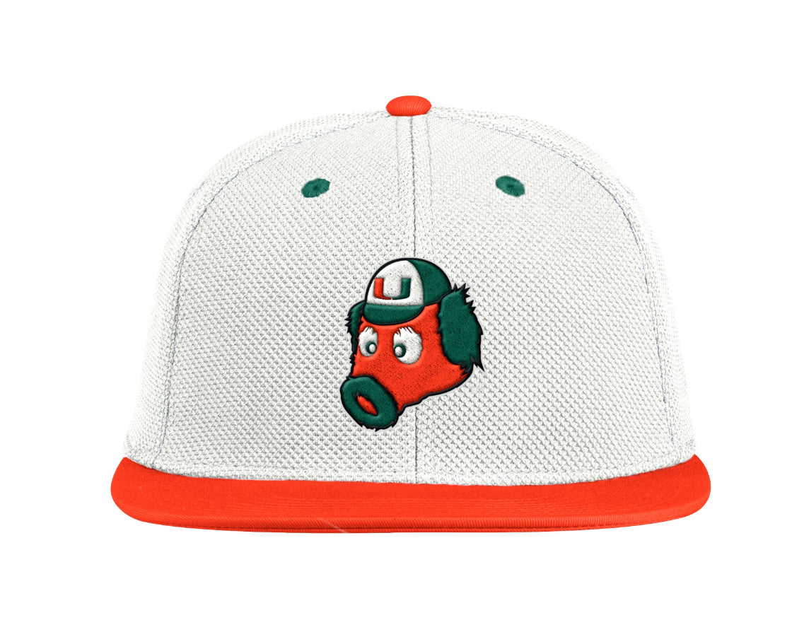 Miami Hurricanes adidas Miami Maniac On-Field Baseball Hat - White