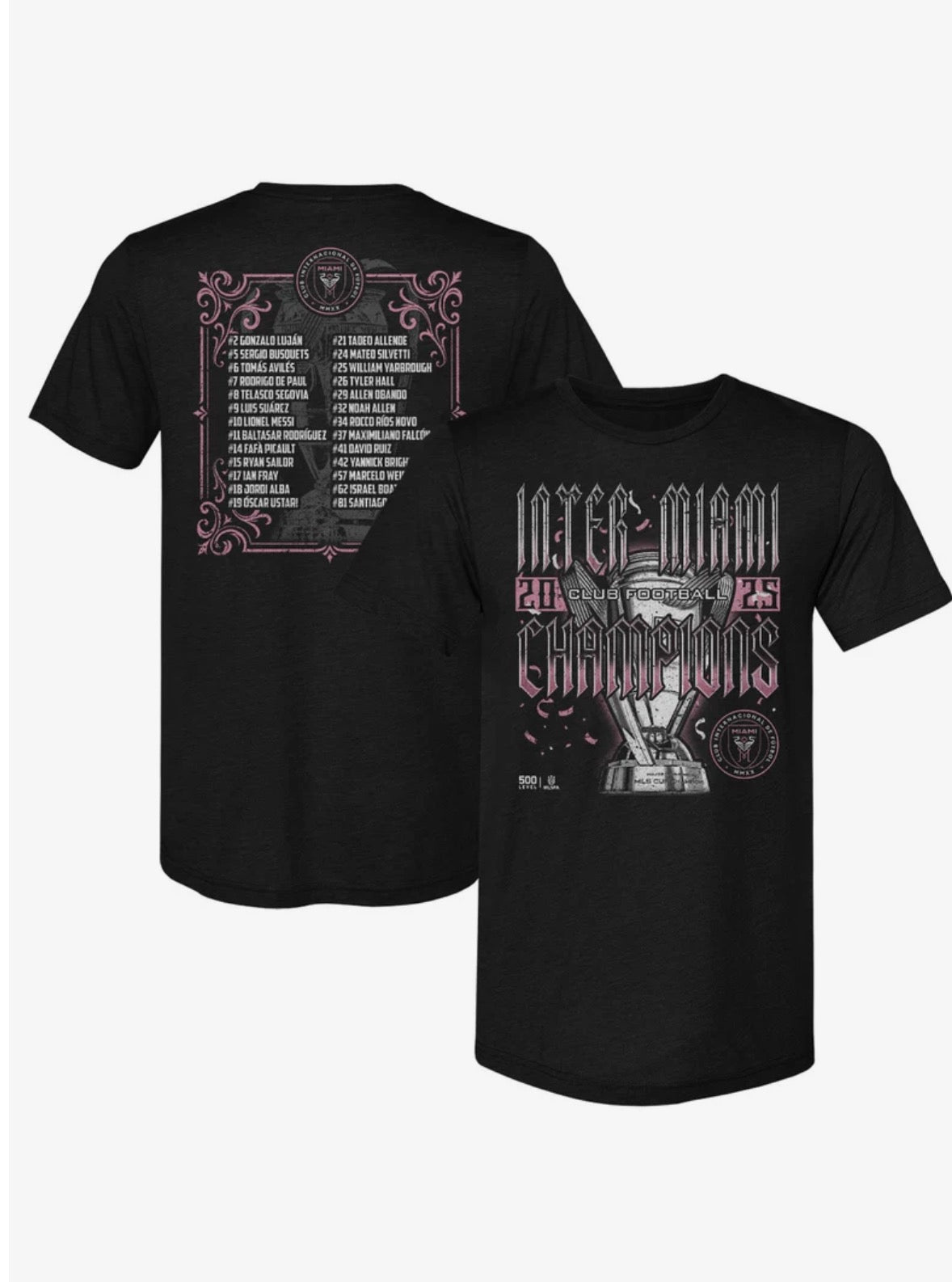 Pre-Order Inter Miami CF MLS Champions Tour T-Shirt - Black