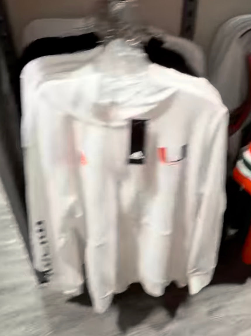 Miami Hurricanes adidas PrimeBlue Full Zip Jacket - White