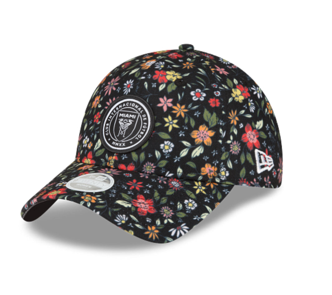 Inter Miami CF MLS New Era Women's 9Twenty Floral Adjustable Hat - Black