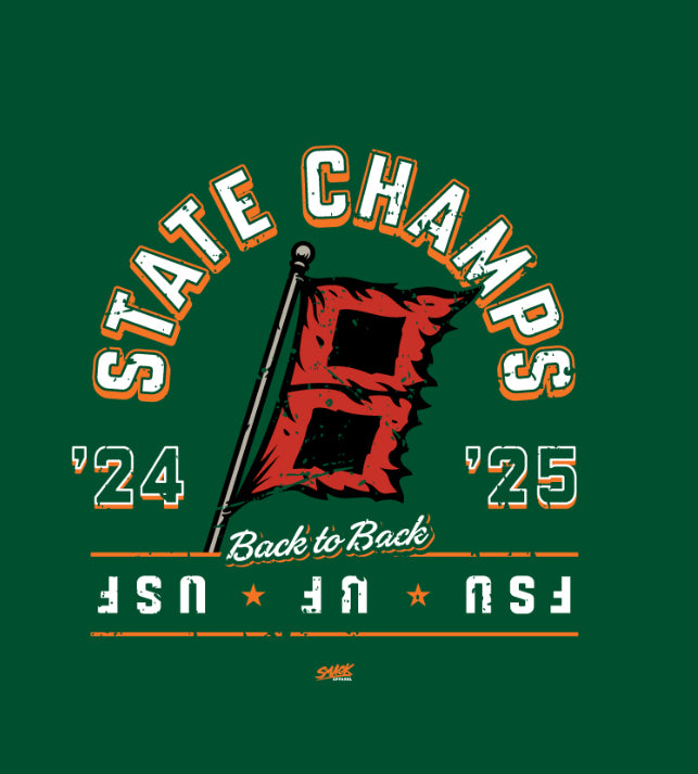 Pre-Order ‘24/‘25 Back to Back State Champs T-Shirt - Green