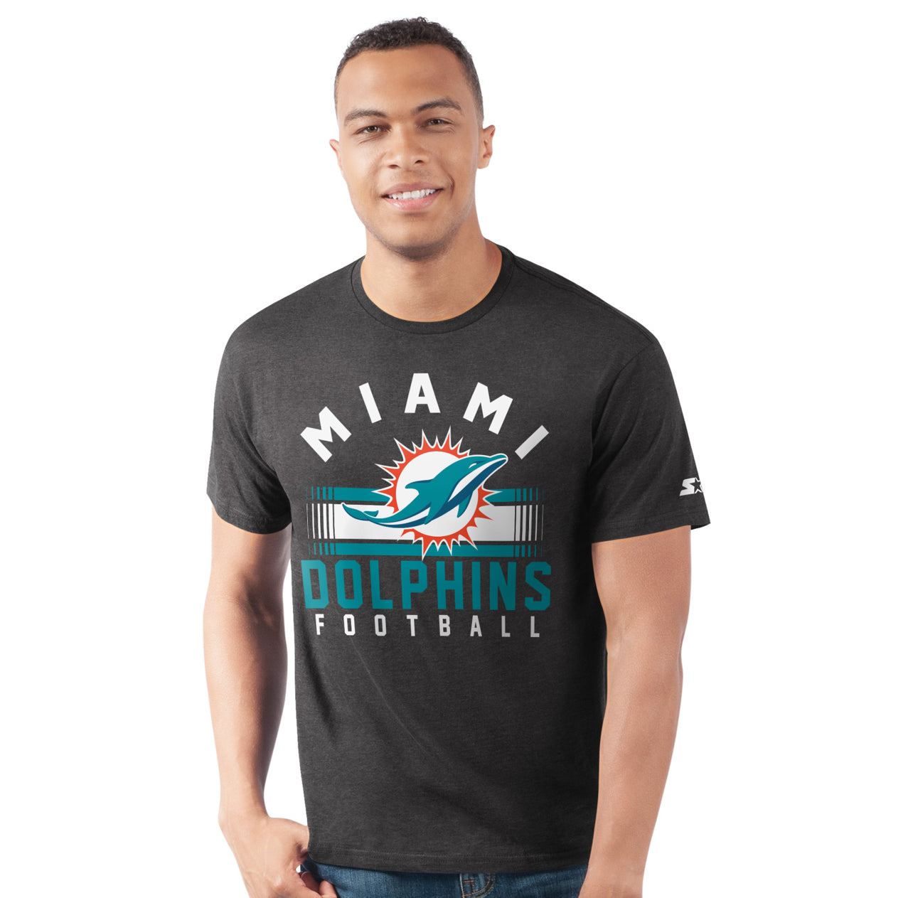 Miami Dolphins Starter Hashmark T-Shirt - Charcoal Grey