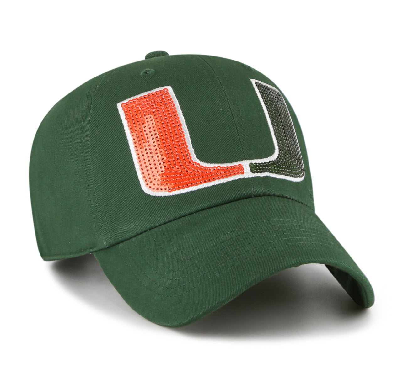 Miami Hurricanes 47 Brand Womens Sparkle Clean Up Hat - Green