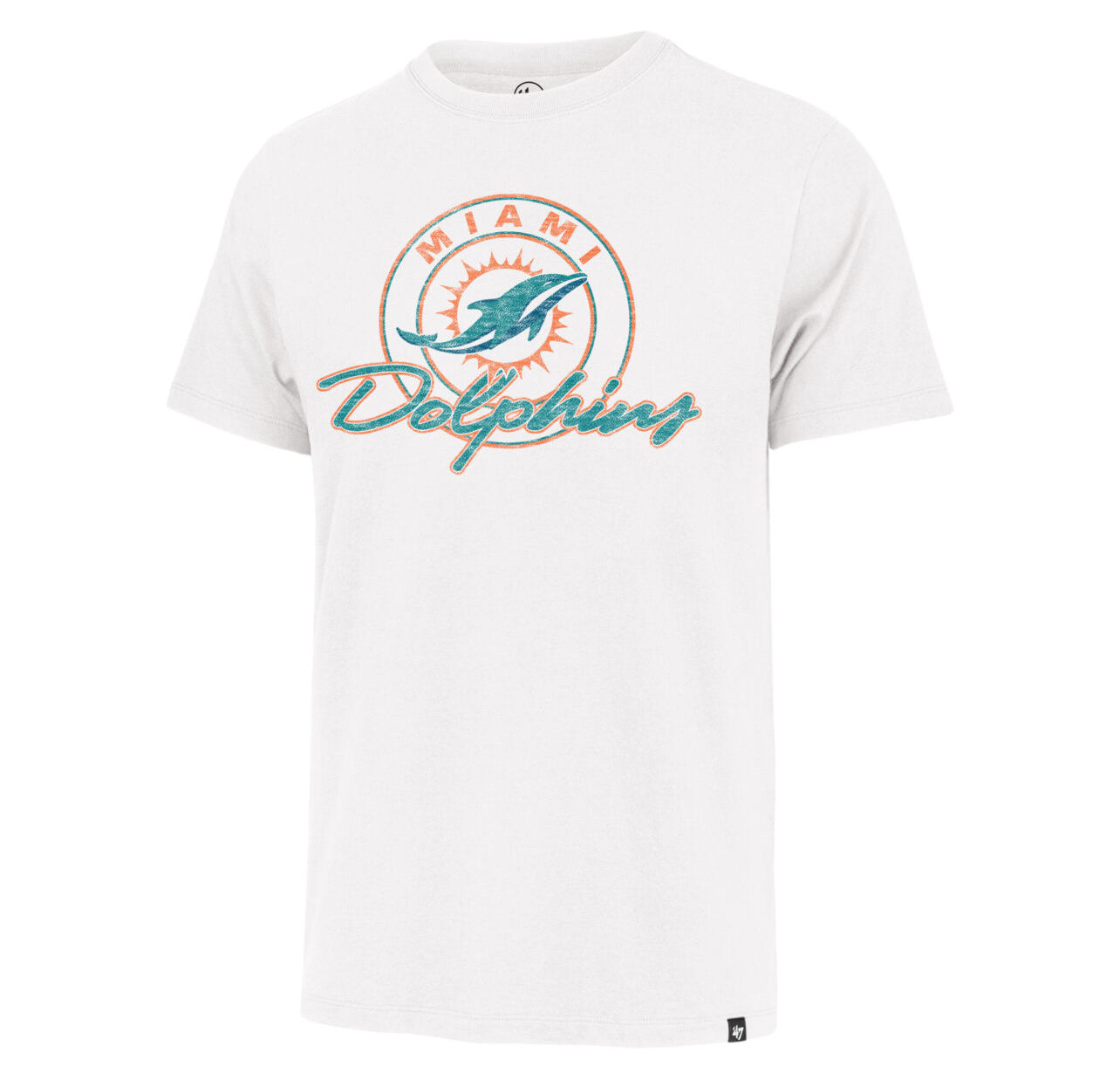 Miami Dolphins '47 Brand Ring Tone Distressed Premier Franklin T-Shirt - White