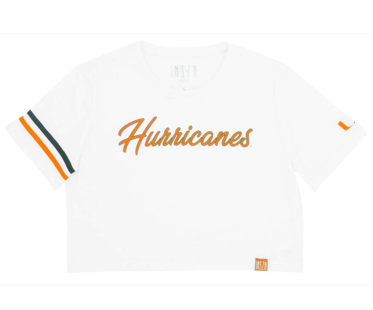 Miami Hurricanes INSZN Crop Top T-Shirt - White