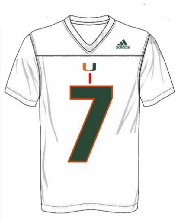 Miami Hurricanes adidas Xavier Restrepo # 7 Youth Jersey - White