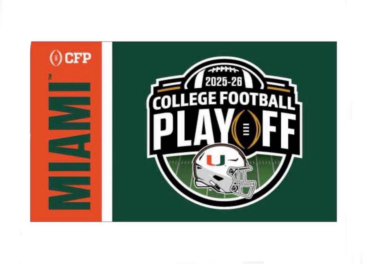 Miami Hurricanes CFP College Football Playoffs Banner Flag 3' x 5' - Green