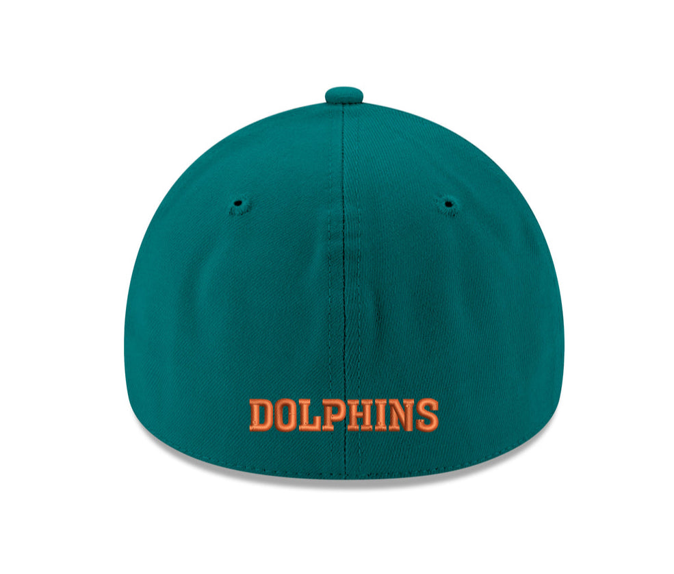 Miami Dolphins New Era Team Classic Throwback Logo 39Thirty Flex Fitted Hat - Aqua