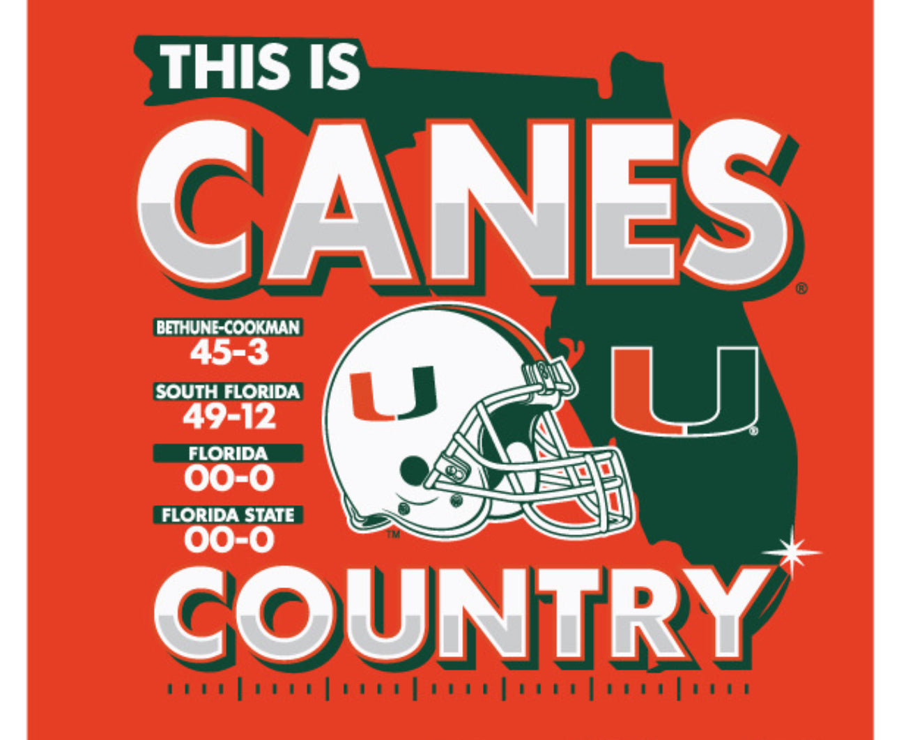 Miami Hurricanes 2025 State Champs T-Shirt - Orange