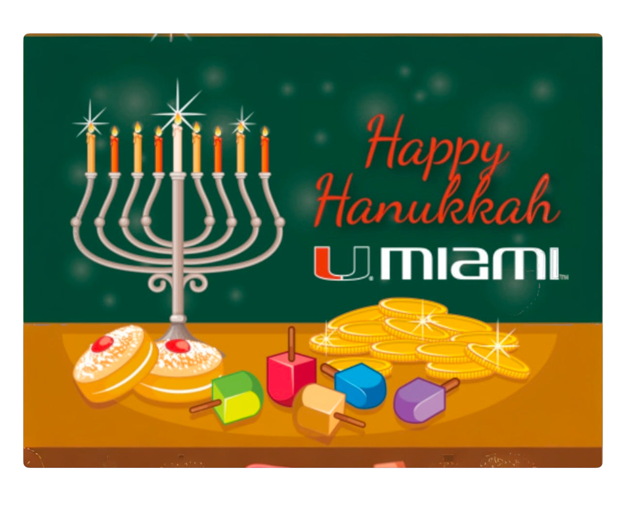 Miami Hurricanes Hanukkah Greeting Card #1