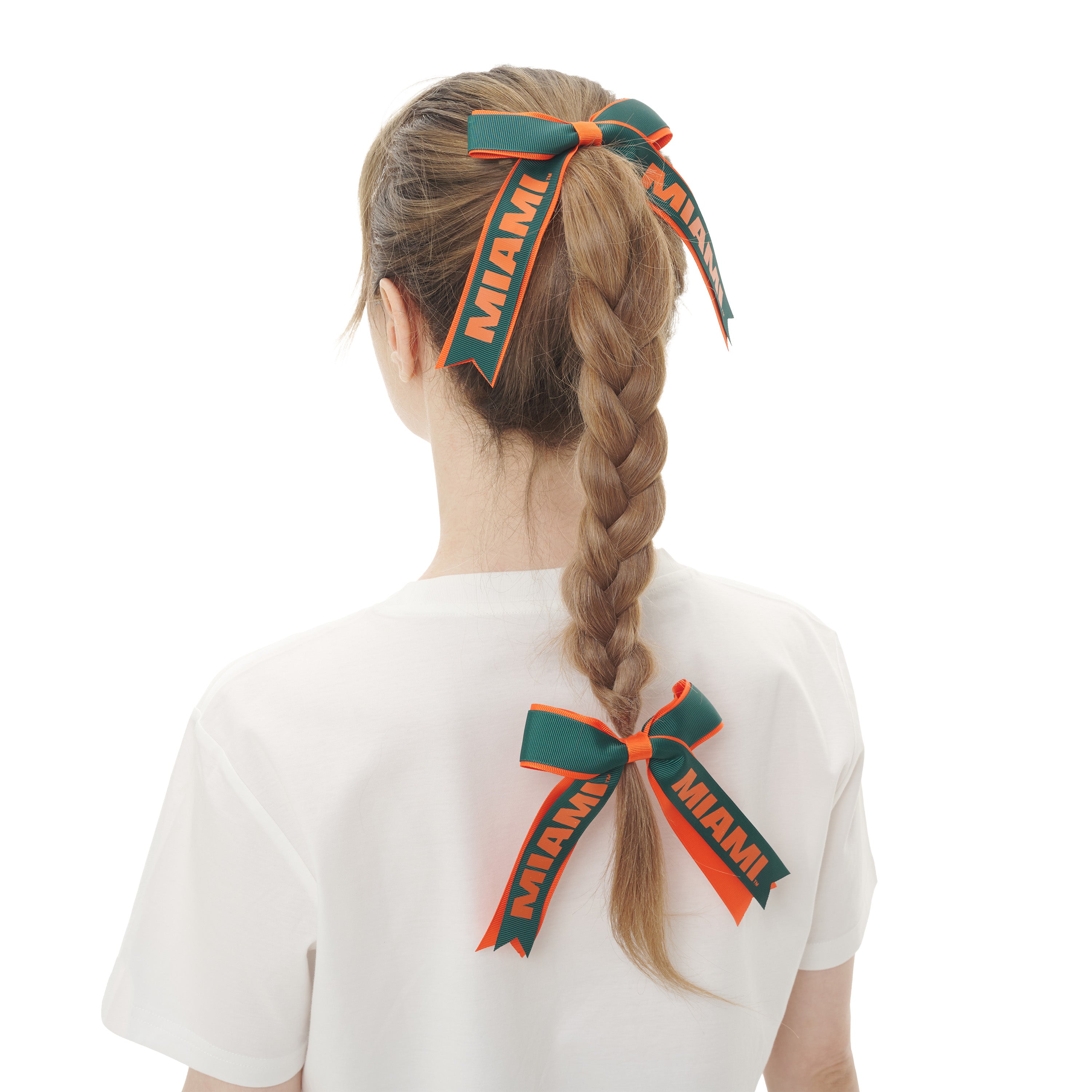 Miami Hurricanes Zoozatz Ribbon Tie 2 pk - Green/Orange