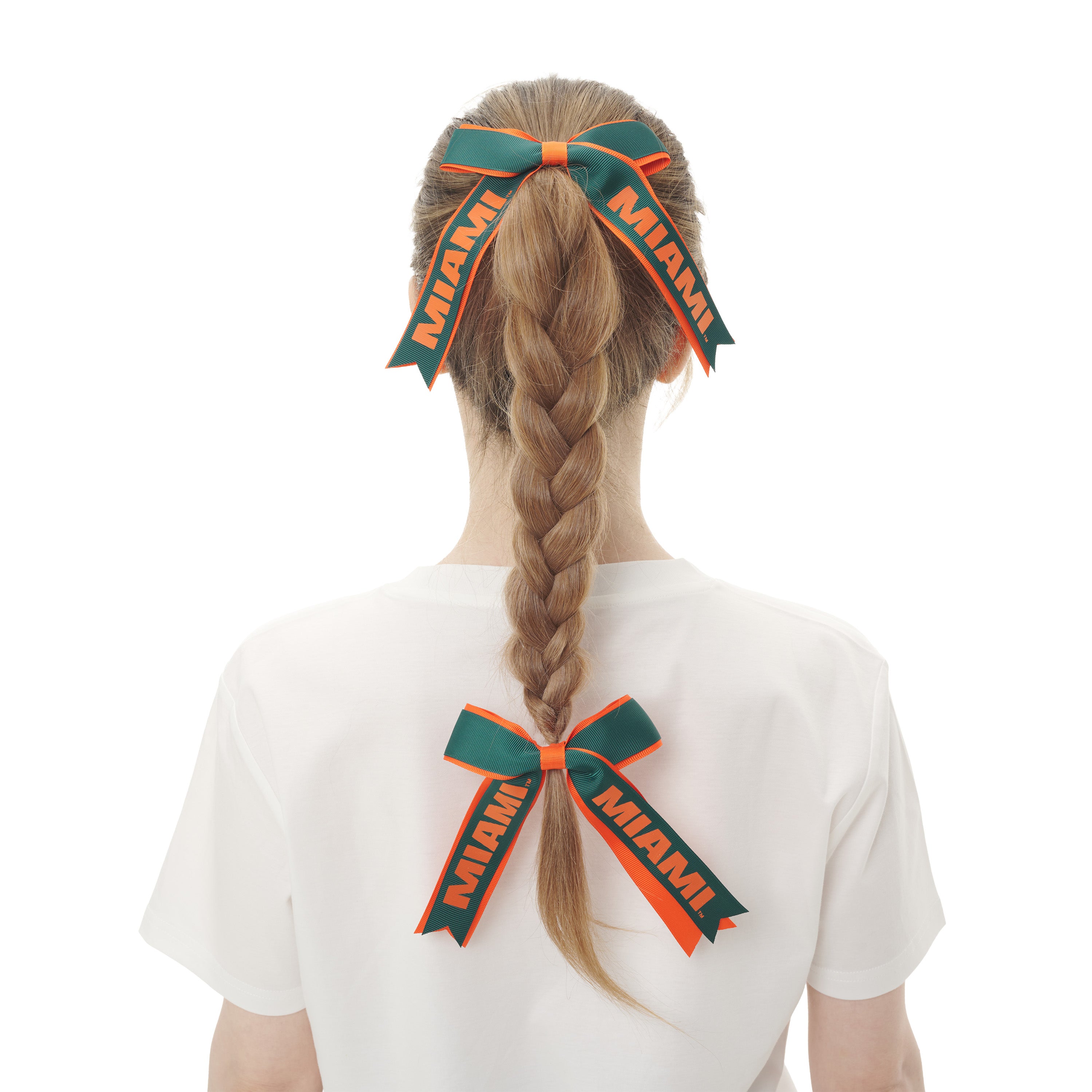 Miami Hurricanes Zoozatz Ribbon Tie 2 pk - Green/Orange
