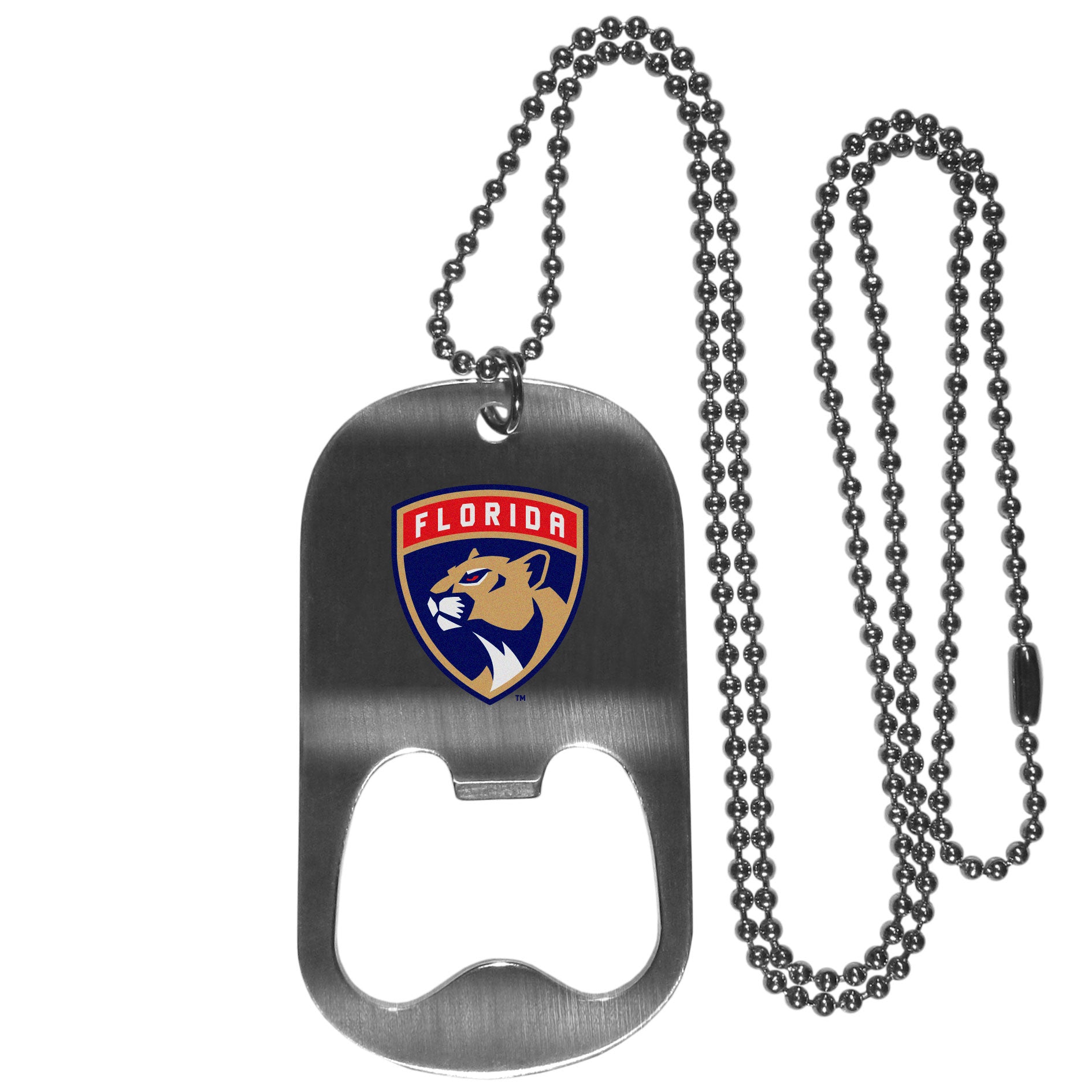 Florida Panthers Bottle Opener Dog Tag Necklace