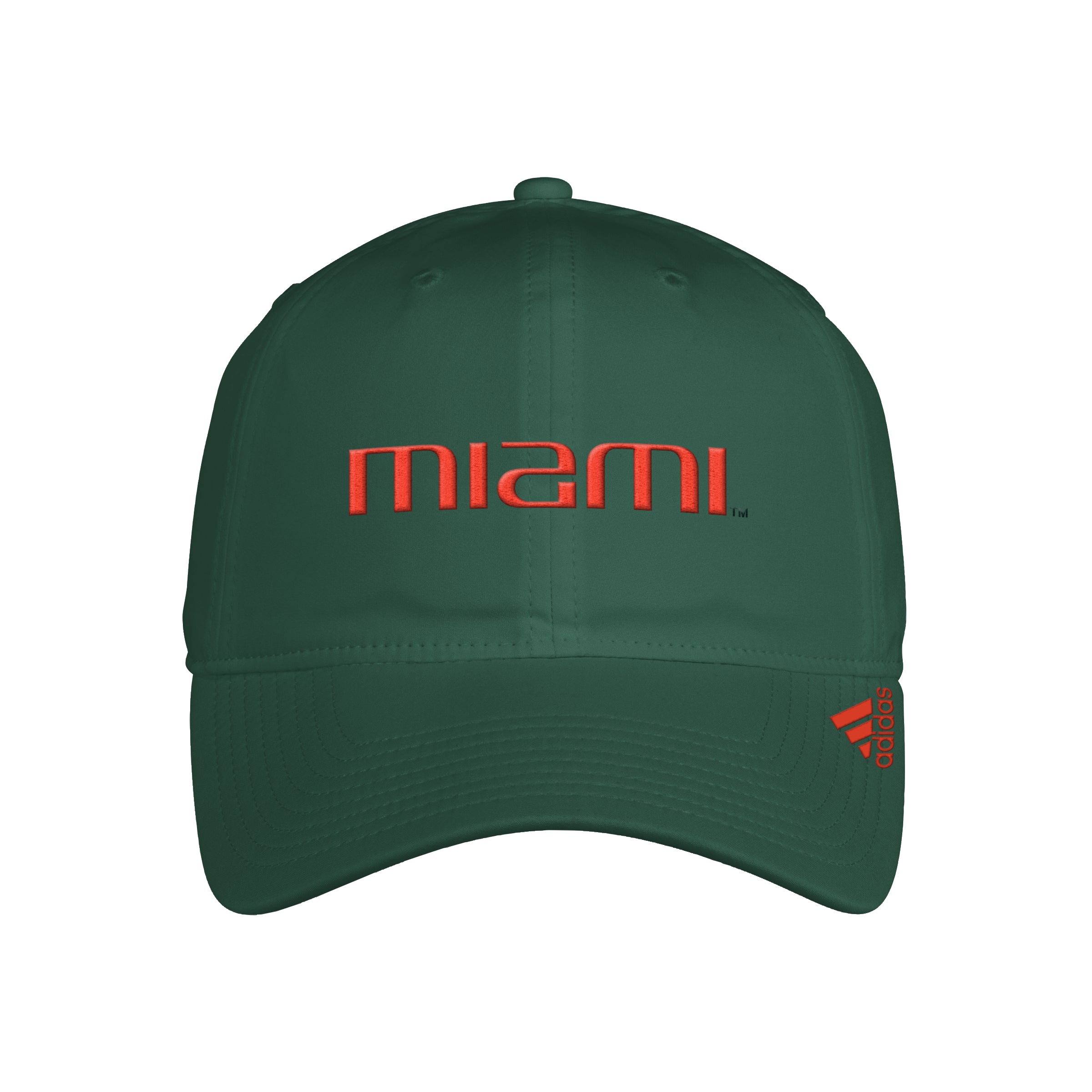 Miami Hurricanes adidas Coaches Adjustable Slough Hat - Green