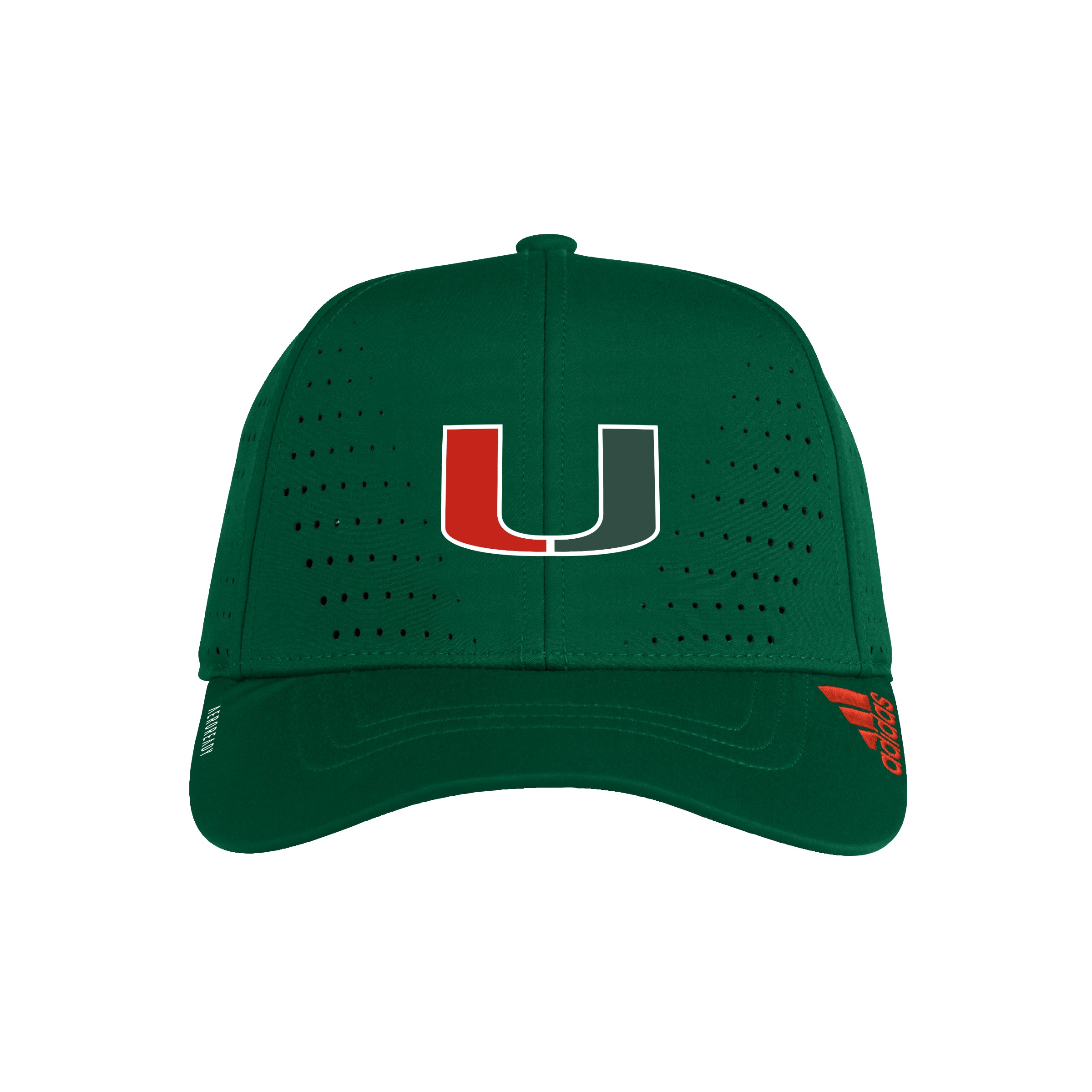 Miami Hurricanes 2023 adidas Structured Perforated Adjustable Hat - Green