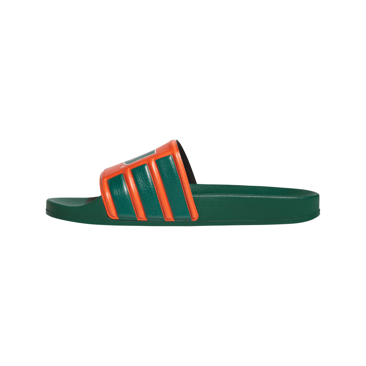 Miami Hurricanes adidas 2026 Performance Shower Slides - Green/Orange