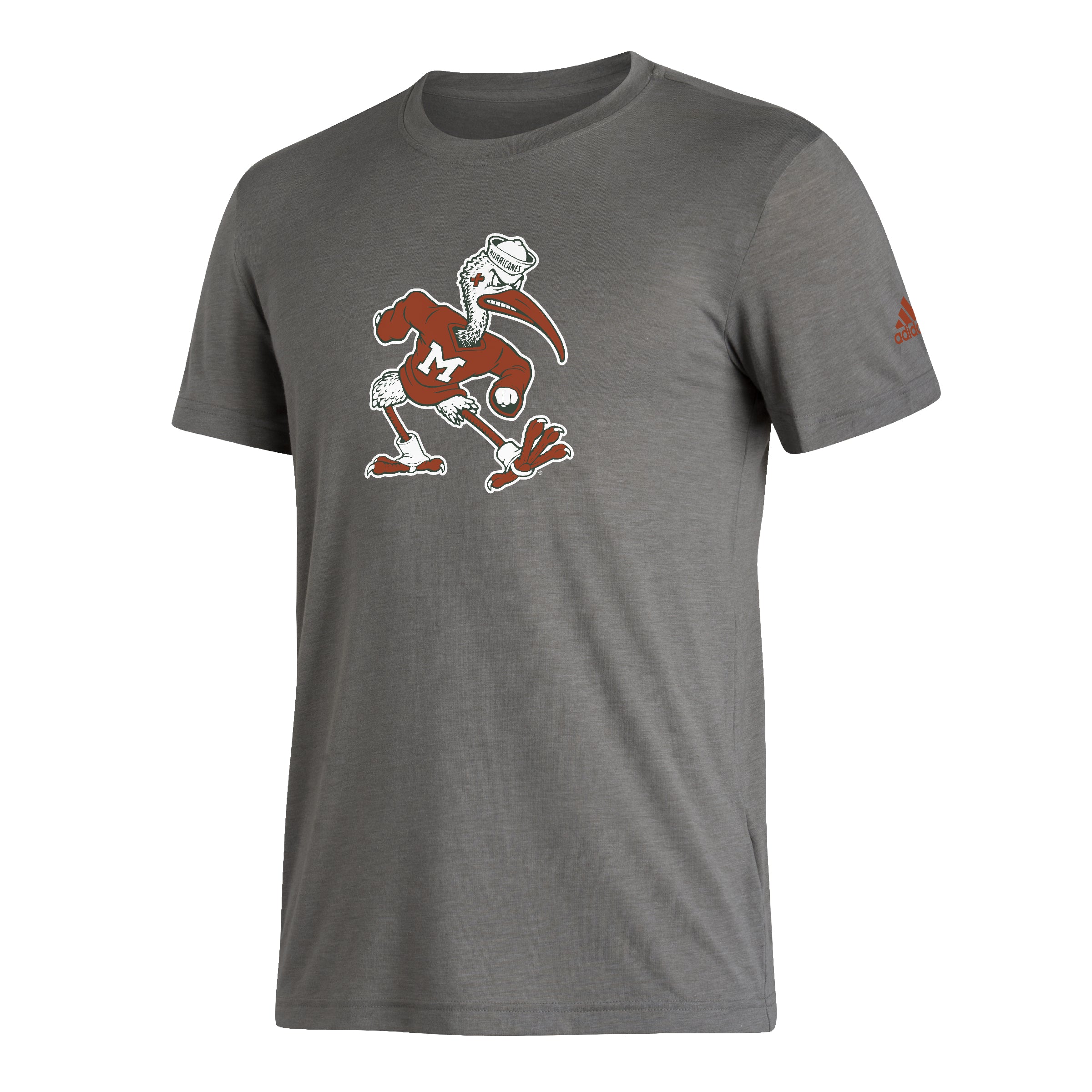 Miami Hurricanes adidas Sebastian Tri-Blend T-Shirt - Grey