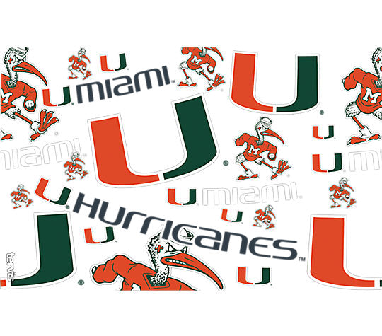 Miami Hurricanes Tervis Logos All Over w/ Lid - 16 oz