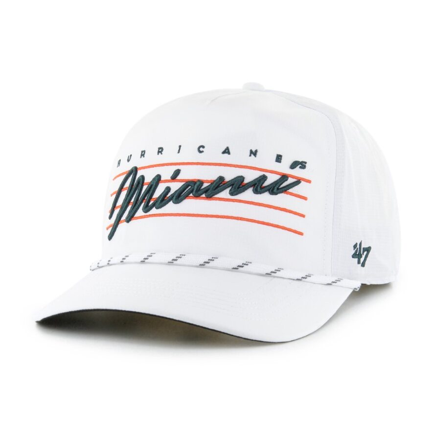 Miami Hurricanes 47 Brand Downburst Snapback Rope Hat - White