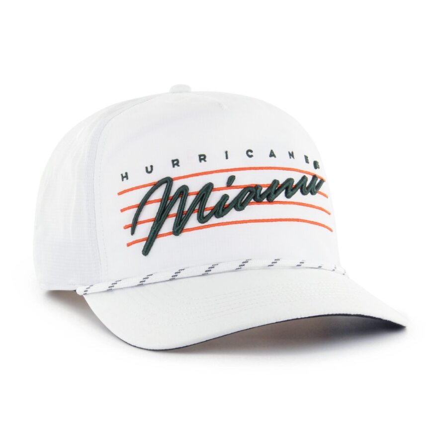 Miami Hurricanes 47 Brand Downburst Snapback Rope Hat - White