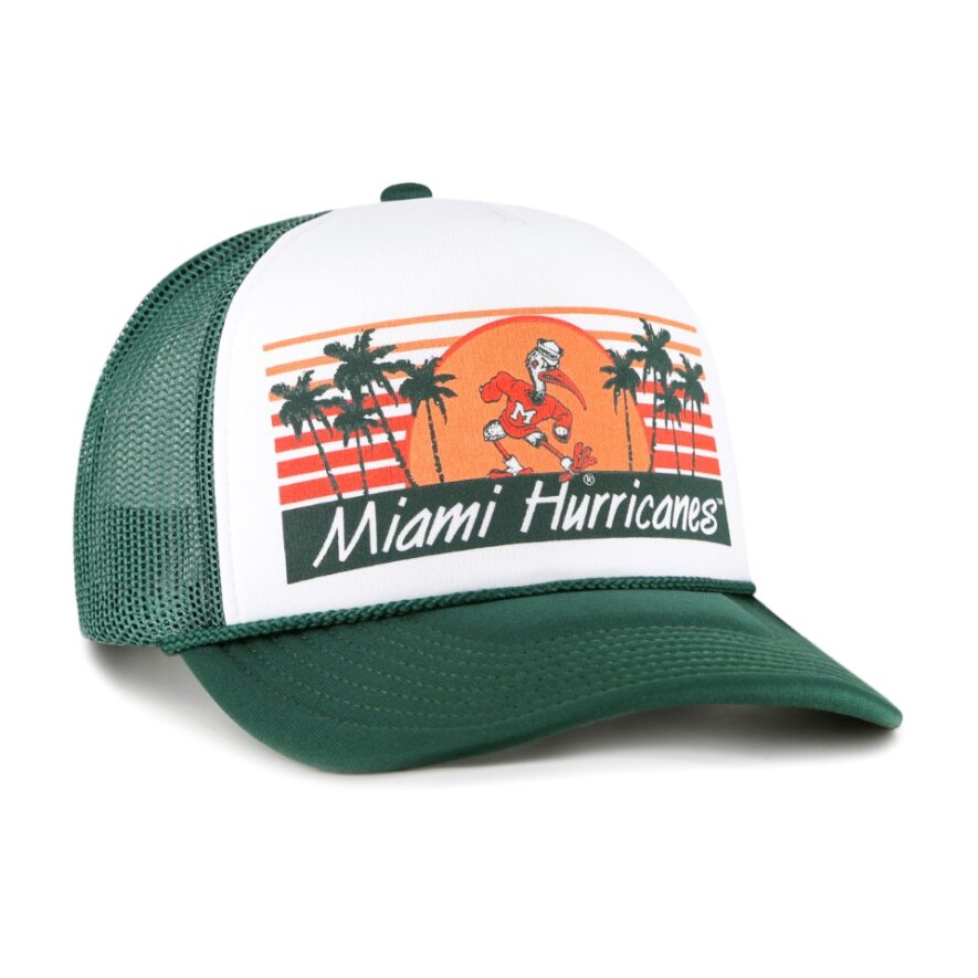 Miami Hurricanes 47 Brand Article Sebastian Palm Trees Foam Trucker Hat - Green
