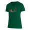 Miami Hurricanes adidas Women's Pattern Tri-Blend V-Neck T-Shirt - Green