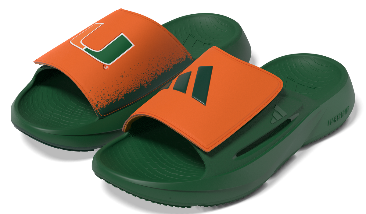 Miami Hurricanes adidas Lightblaze Slide Mens Size 7 Womens Size 8 Sandals Green MIAMI HURRICANES Adidas Lightblaze Green | Mercari main image 2