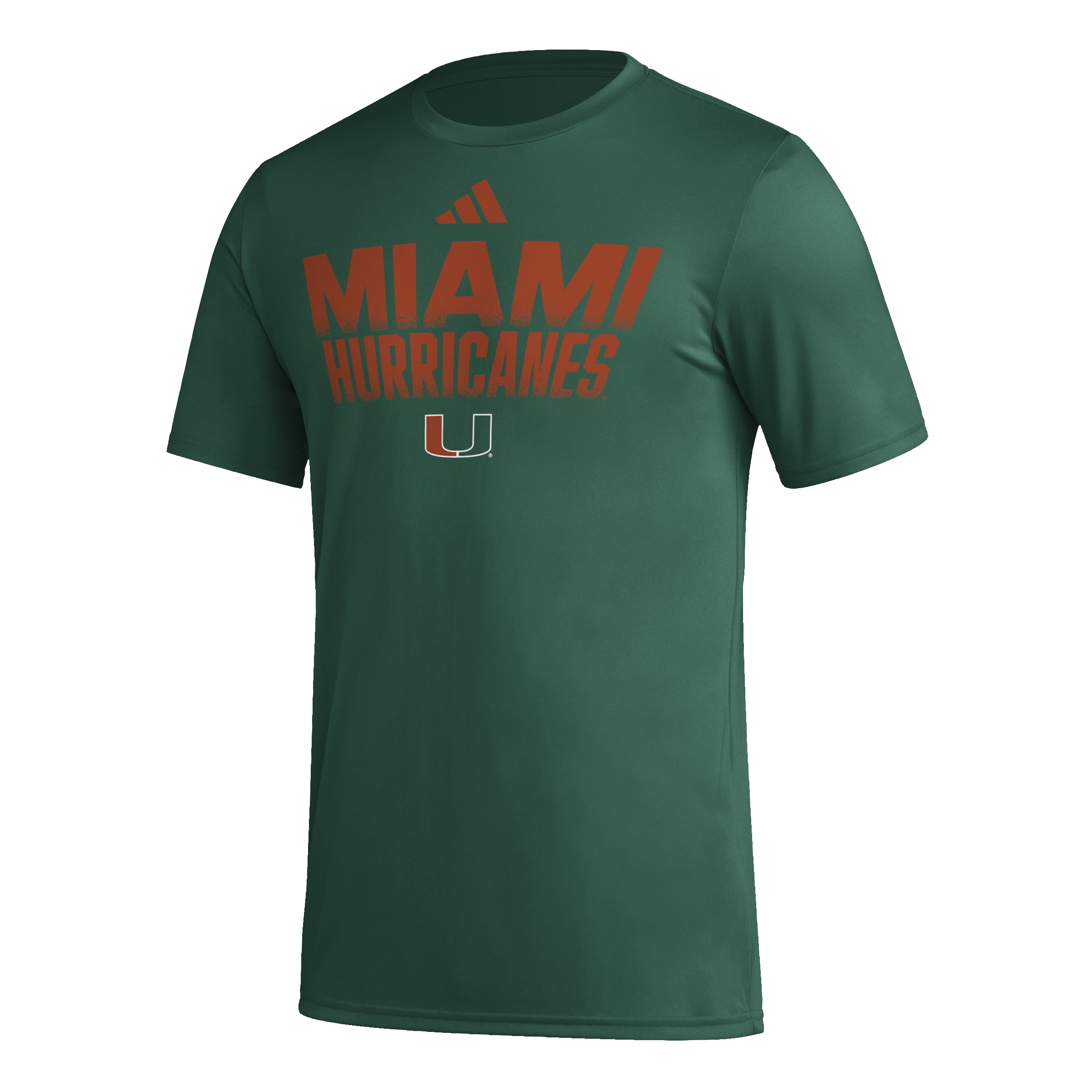 Miami Hurricanes adidas Aeroready Pregame T-Shirt - Green
