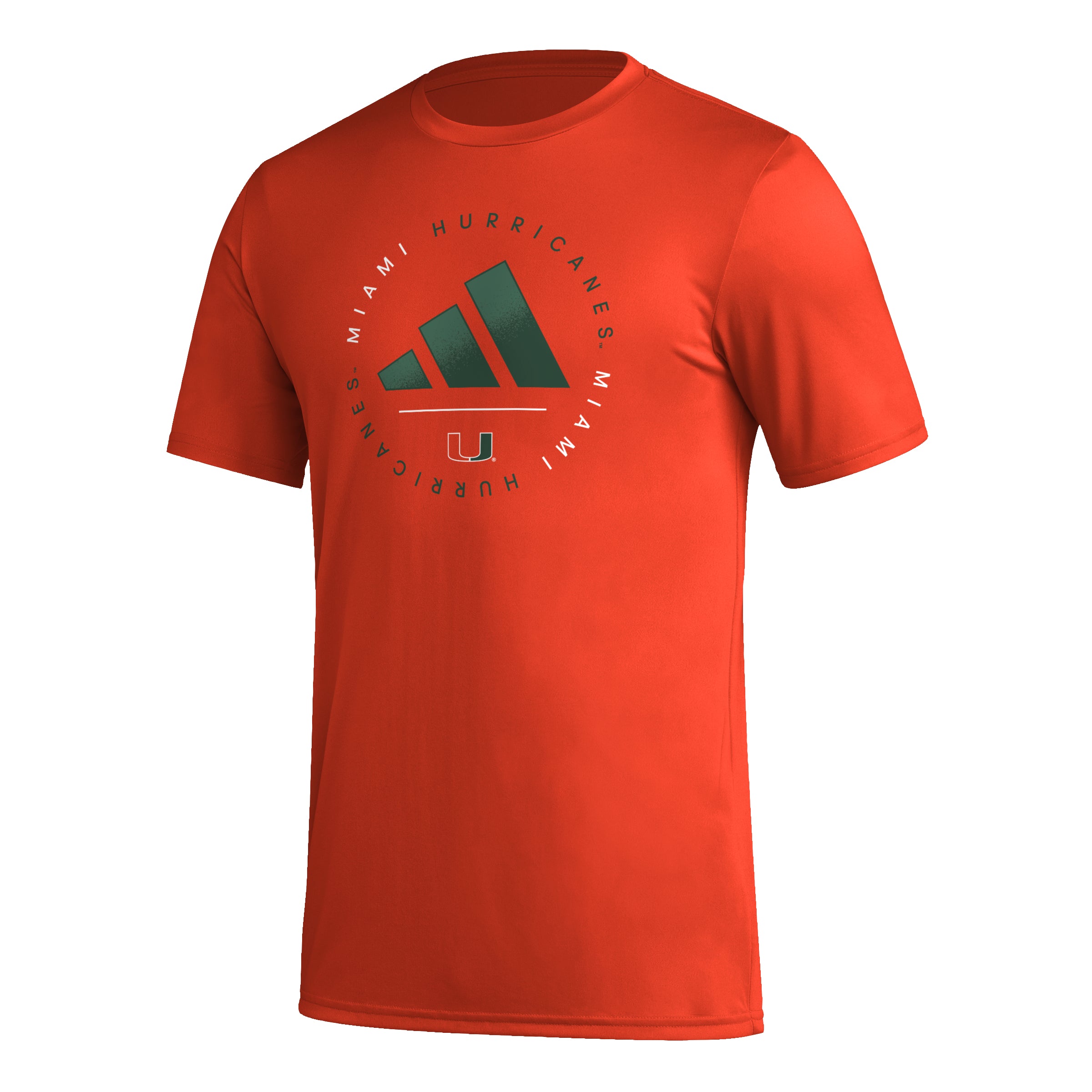 Miami Hurricanes adidas Stripe Up AEROREADY Pregame T-Shirt - Orange