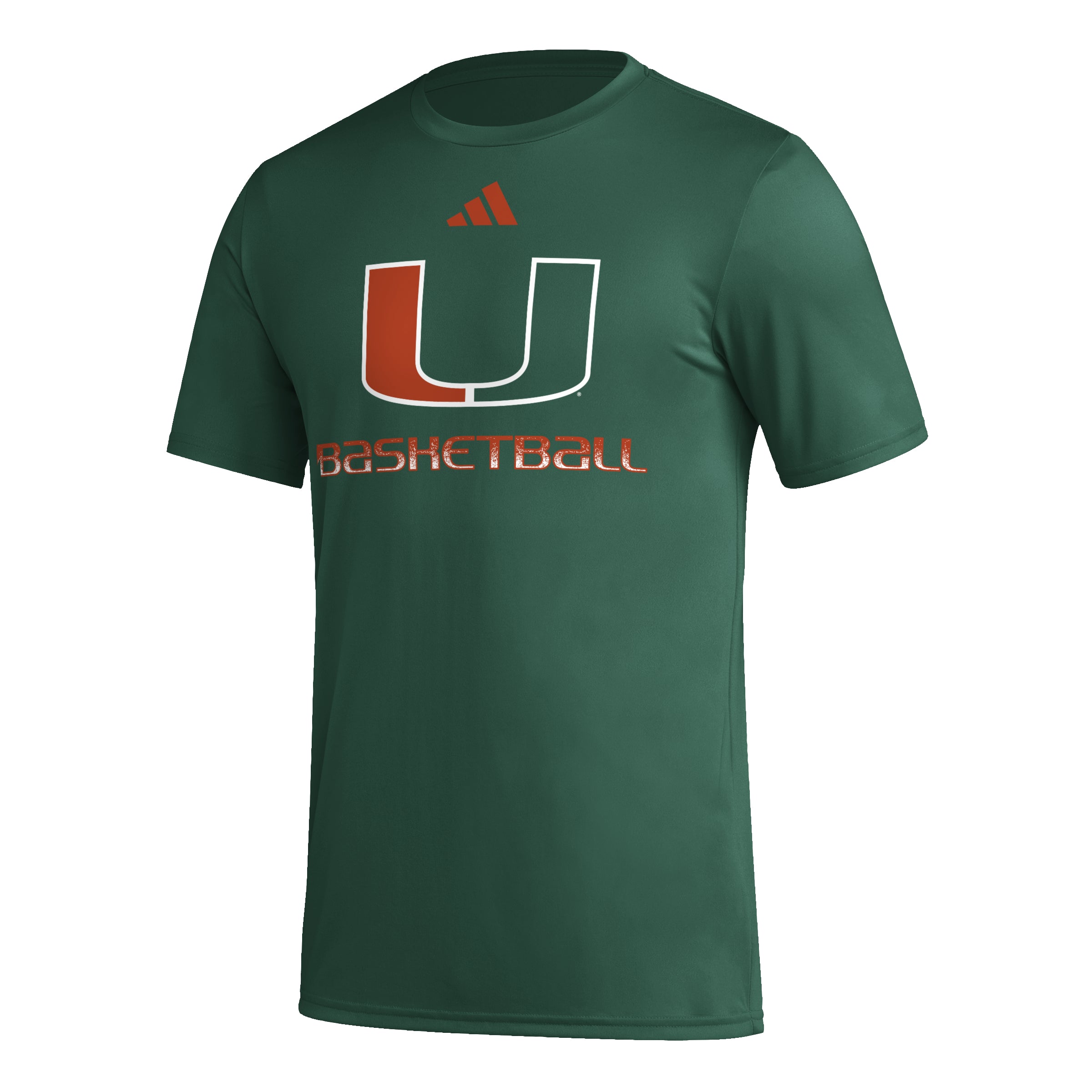 Miami Hurricanes adidas Basketball Pregame TShirt Green