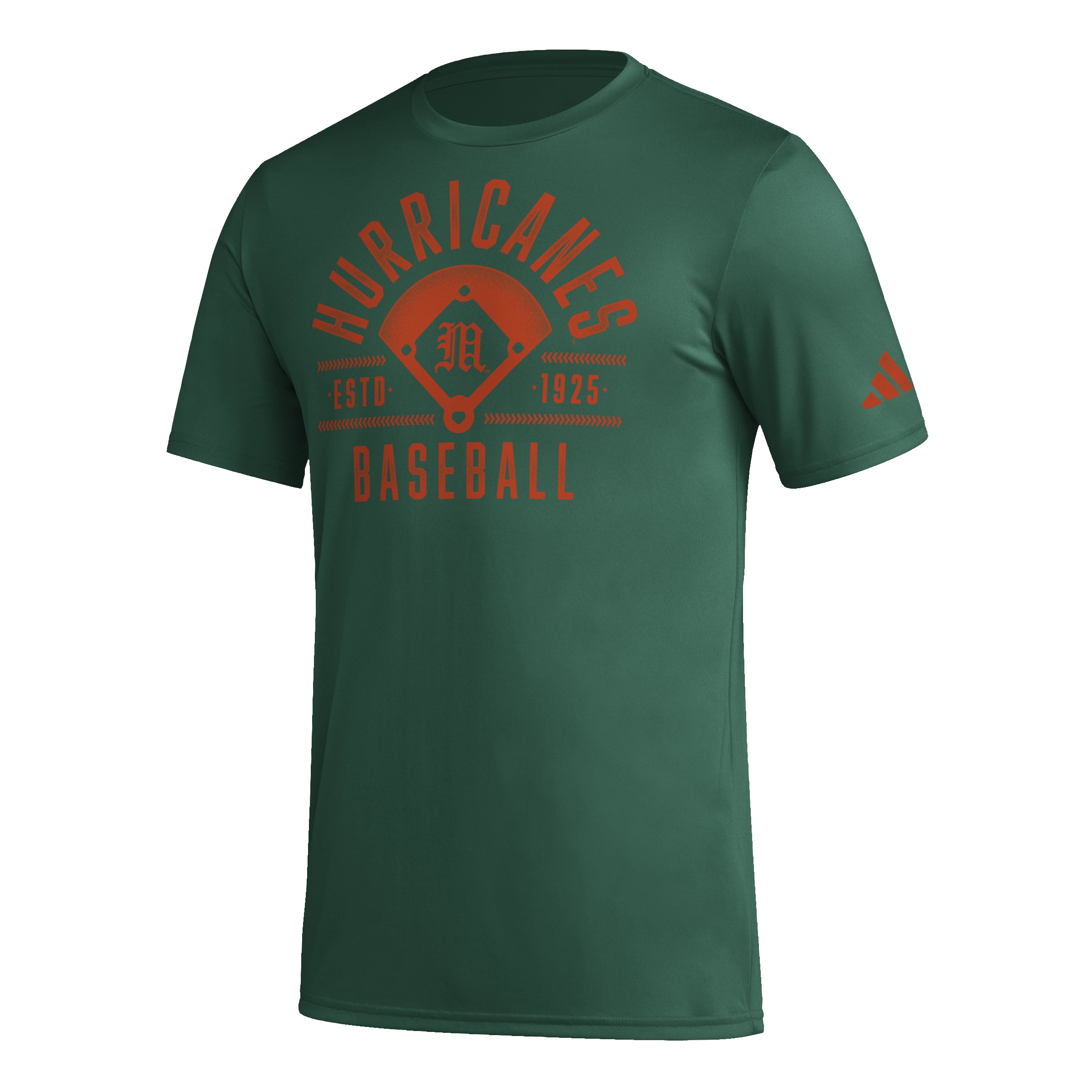 Miami Hurricanes adidas Exit Velocity Baseball Pregame Aeroready T-Shirt - Green