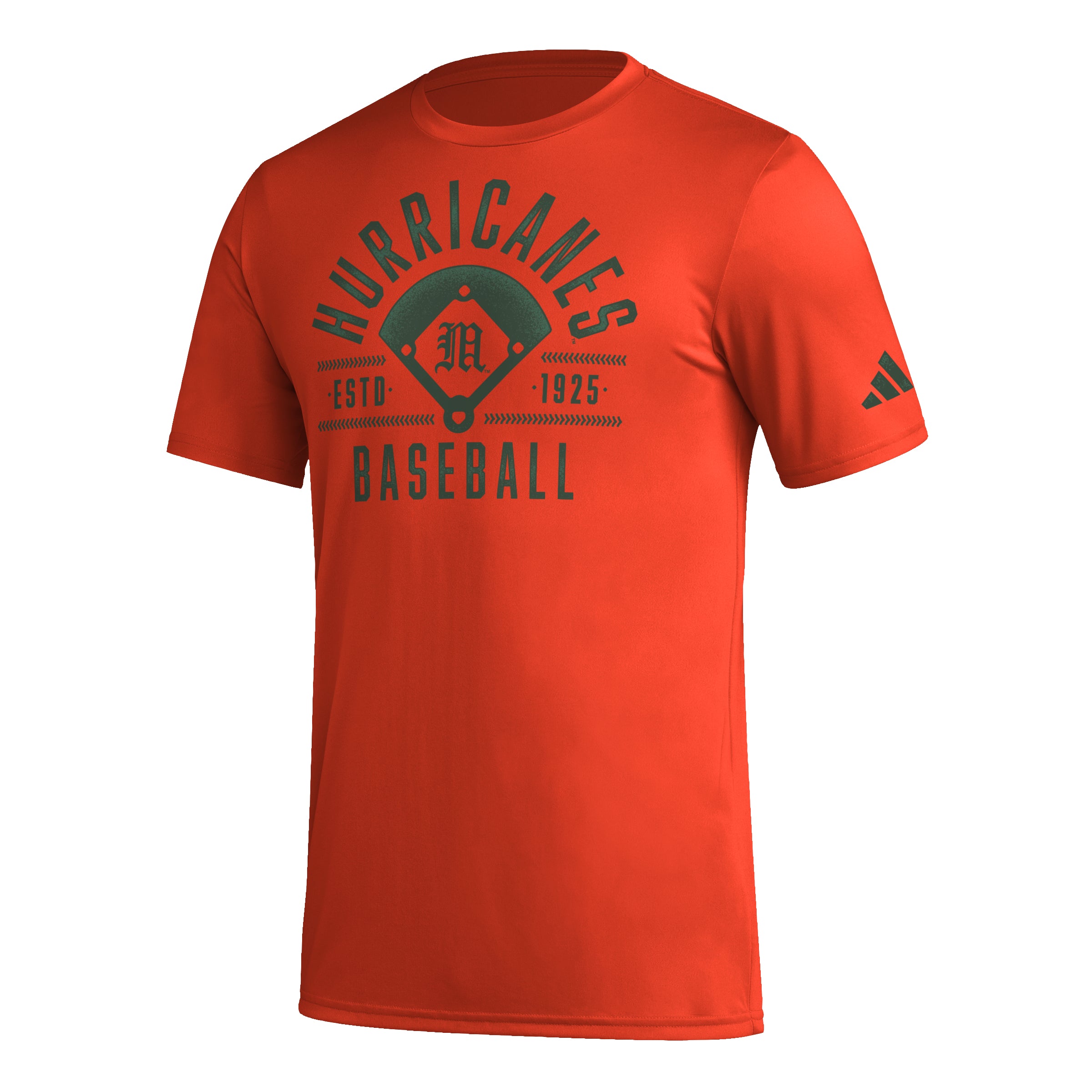 Miami Hurricanes adidas Baseball Diamond Pregame Aeroready T-Shirt - Orange